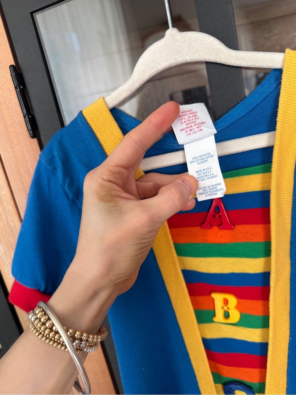 Vintage 90s ABCs rainbow dress buster brown toddler girl colorful short sleeve - Picture 6 of 6
